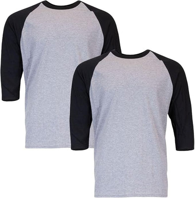 Adult Heavy Cotton 3/4 Raglan T-Shirt, 2-Pack