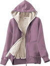 Women's Casual Full Zip Up Sherpa Lined Hoodie Sweatshirt Jacket Coat