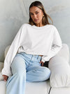 Cropped Sweatshirts for Women Oversized Crewneck Sweaters Long Sleeve Tops Fall Winter Clothes 2025