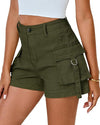 Cargo Shorts for Women Trendy High Waisted Casual Summer Stretchy Utility Cut Off Shorts with Pockets